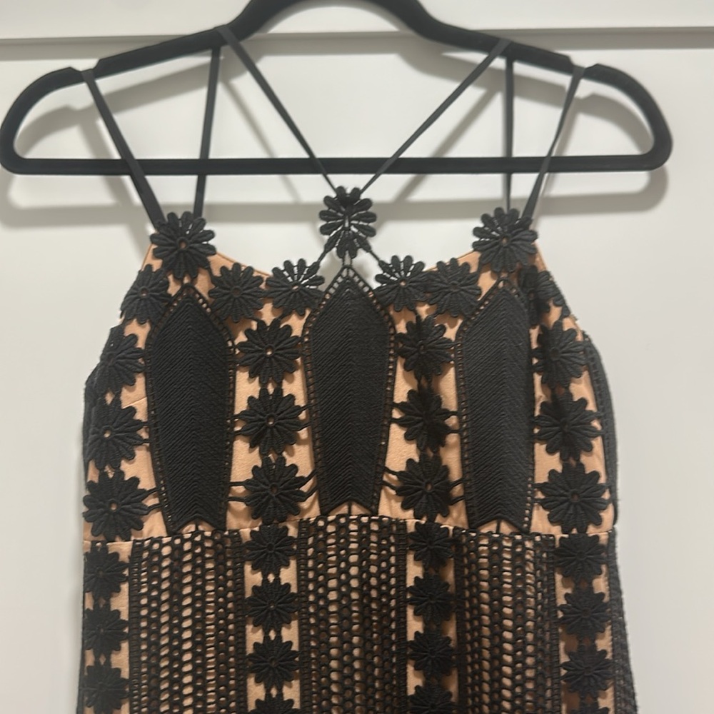 Self Portrait black and nude crochet dress - Picture 3 of 6